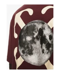 Off-White Bordeaux Cotton T-shirt -Volk Clothing Sales cfe3eeb2f5b6d50ff5002e7f427d5035