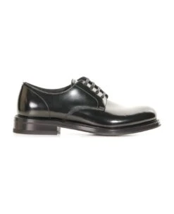 Prada Lace-up In Brushed Leather