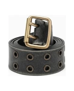Golden Goose Black Belt With Vintage Effect