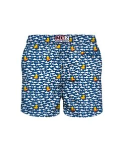 MC2 Saint Barth Light Fabric Man Swim Shorts Duckies And Sharks Print -Volk Clothing Sales d693e466289eff29cc41188c426fd249