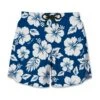 MC2 Saint Barth Blue Swim Short Mid-lenght With White Flower Print