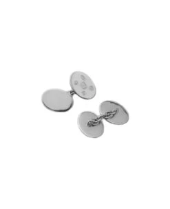 Oval Plain Cufflinks With Engraved Symbols Cufflinks