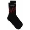 Vision Of Super Black And Red Flame Logo Socks