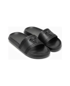 Versace Medusa Detail Black Slide