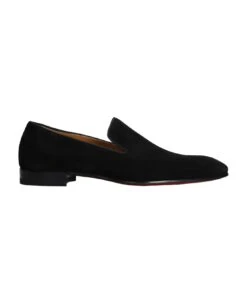 Christian Louboutin Dandelion Flat Loafers In Black Suede