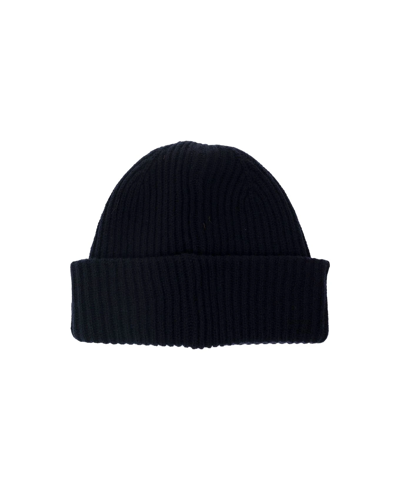A.P.C. 'michelle' Blue Beanie With Logo Patch In Wool And Cashmere Man 2 A.P.C. 'michelle' Blue Beanie With Logo Patch In Wool And Cashmere Man - Image 2