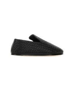 Bottega Veneta Black Nappa Leather Slip Ons -Volk Clothing Sales e0387f0d6c601d523edb2c9cc5fa5072