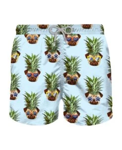 MC2 Saint Barth Man Classic Swim Shorts With Dog Print