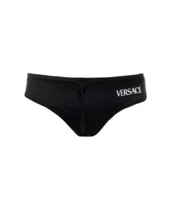 Versace Black And White Swim Briefs With All-over Barocco Print In Stretch Polyester Man -Volk Clothing Sales e378dfe1d2146edc494ea9f47aa54009