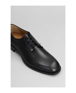 Christian Louboutin Chambeliss Flat Lace Up Shoes In Black Leather -Volk Clothing Sales e619f020cd44f737434f1a69be30786b