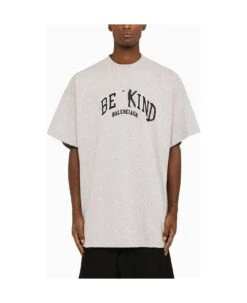 Balenciaga Oversize Melange Grey Crew-neck T-shirt