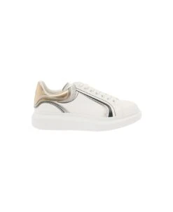 Alexander McQueen White Sneakers With Oversized Sole And Graphc Details In Leather Man
