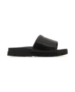 Prada Black Nappa Leather Slippers