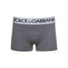 Dolce & Gabbana Grey Boxer Briefs With Branded Waistband In Stretch Cotton Man