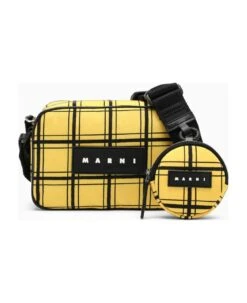 Marni Yellow Nylon Messenger Bag