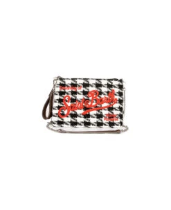 MC2 Saint Barth Parisienne Houndstooth Wooly Cross-body Bag Pochette