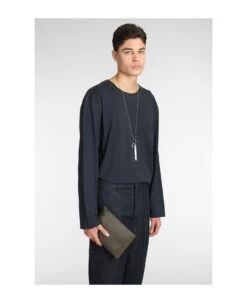 Lemaire Small Pouch Clutch In Green Leather -Volk Clothing Sales f0245bed47805a1a80c2ebc4a0a5dc39