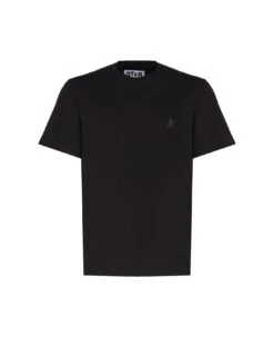 Golden Goose Star Collection Black T-shirt With Tone-on-tone Star