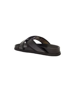 Criss Cross Strap Sandals With Logo In Black Leather Man -Volk Clothing Sales f2845f7807205918fe27fc35e4b552eb