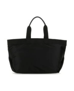 Palm Angels Black Fabric Shopping Bag -Volk Clothing Sales f553ce24776ccee00bf15ddf2b0a2e86