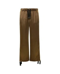 Versace Black Jogger Pants With Drawstring And Barocco Bands In Viscose Man