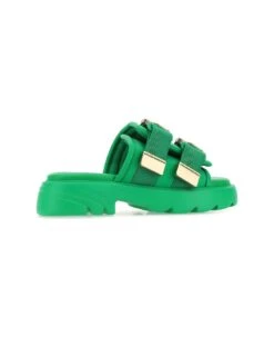Bottega Veneta Green Nylon Flash Slippers -Volk Clothing Sales f852a94617b3550ce5d275c239fa40c3