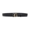Dolce & Gabbana Calfskin Belt With Crossed Dg Logo In Metal