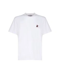 Golden Goose White T-shirt With Contrasting Logo And Star